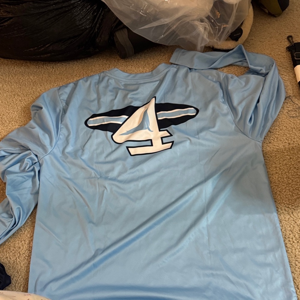 Light Blue Men's Swim Rash Guard - Picture 2 of 2